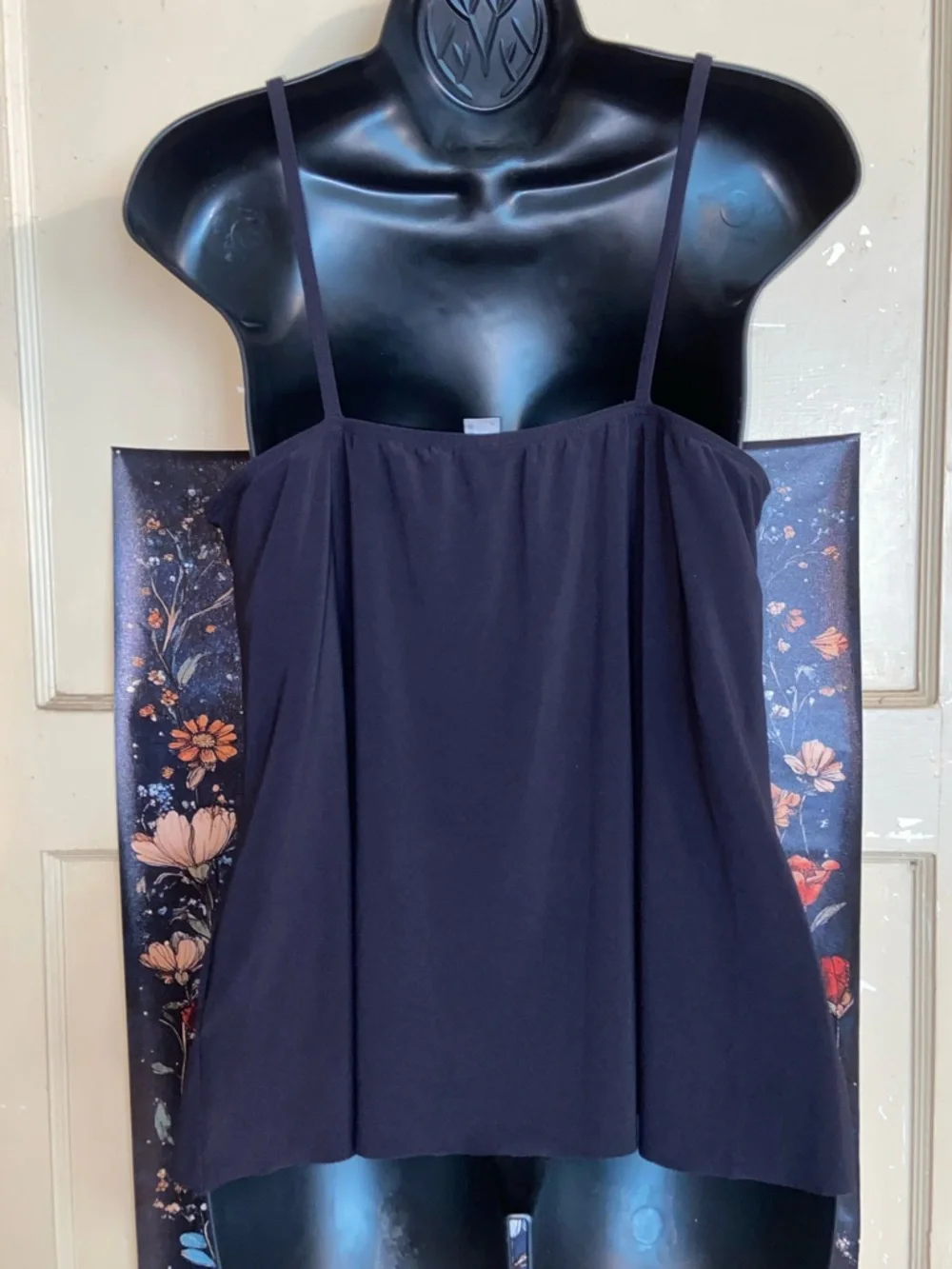 SONNET SHORES BLACK TANKINI TOP Ruffles Loose Flattering - Picture 2 of 5